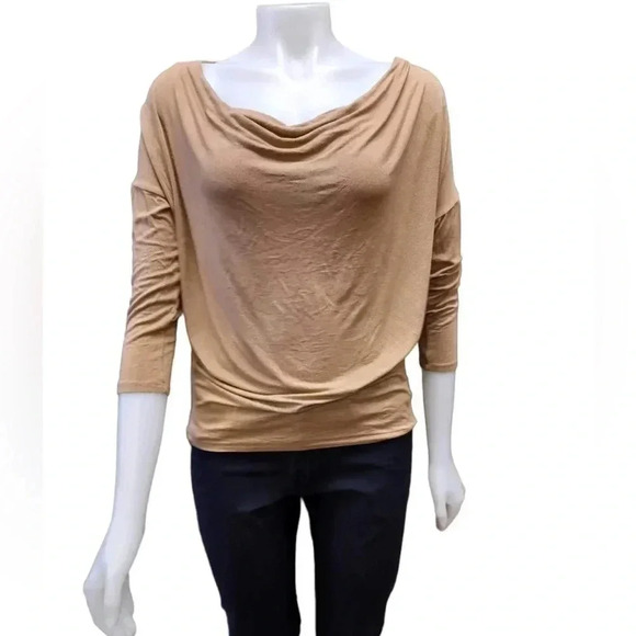 Michael Kors Tan Long Sleeve Top  Shirt Size Small - Picture 1 of 8